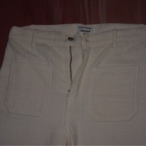 Reformation Off-White Corduroy Pants